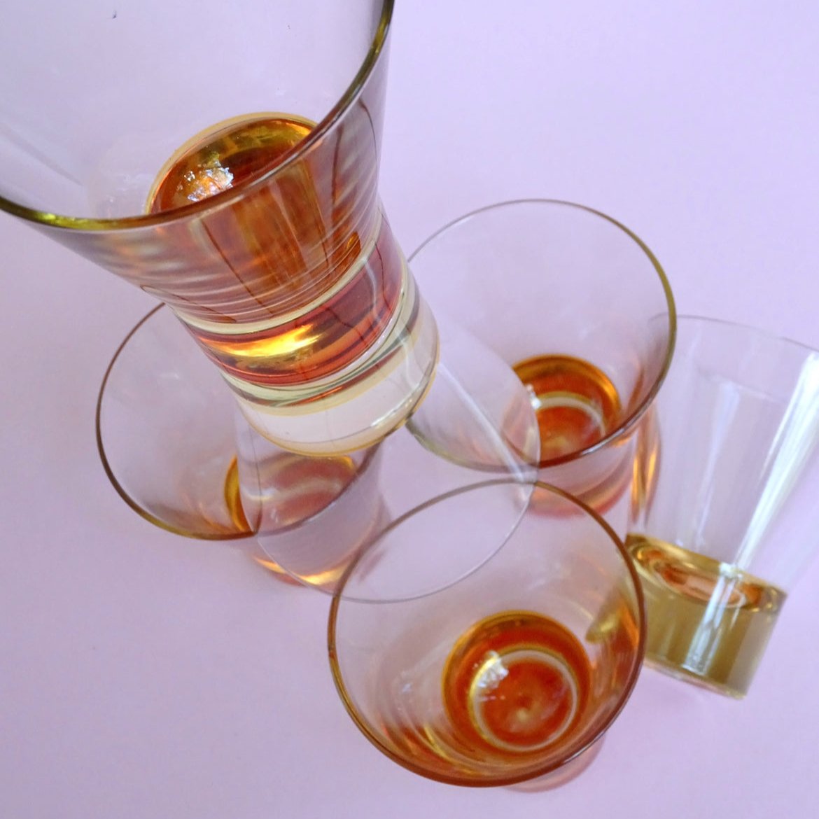 Vintage, set of 6 glasses for water or cocktail