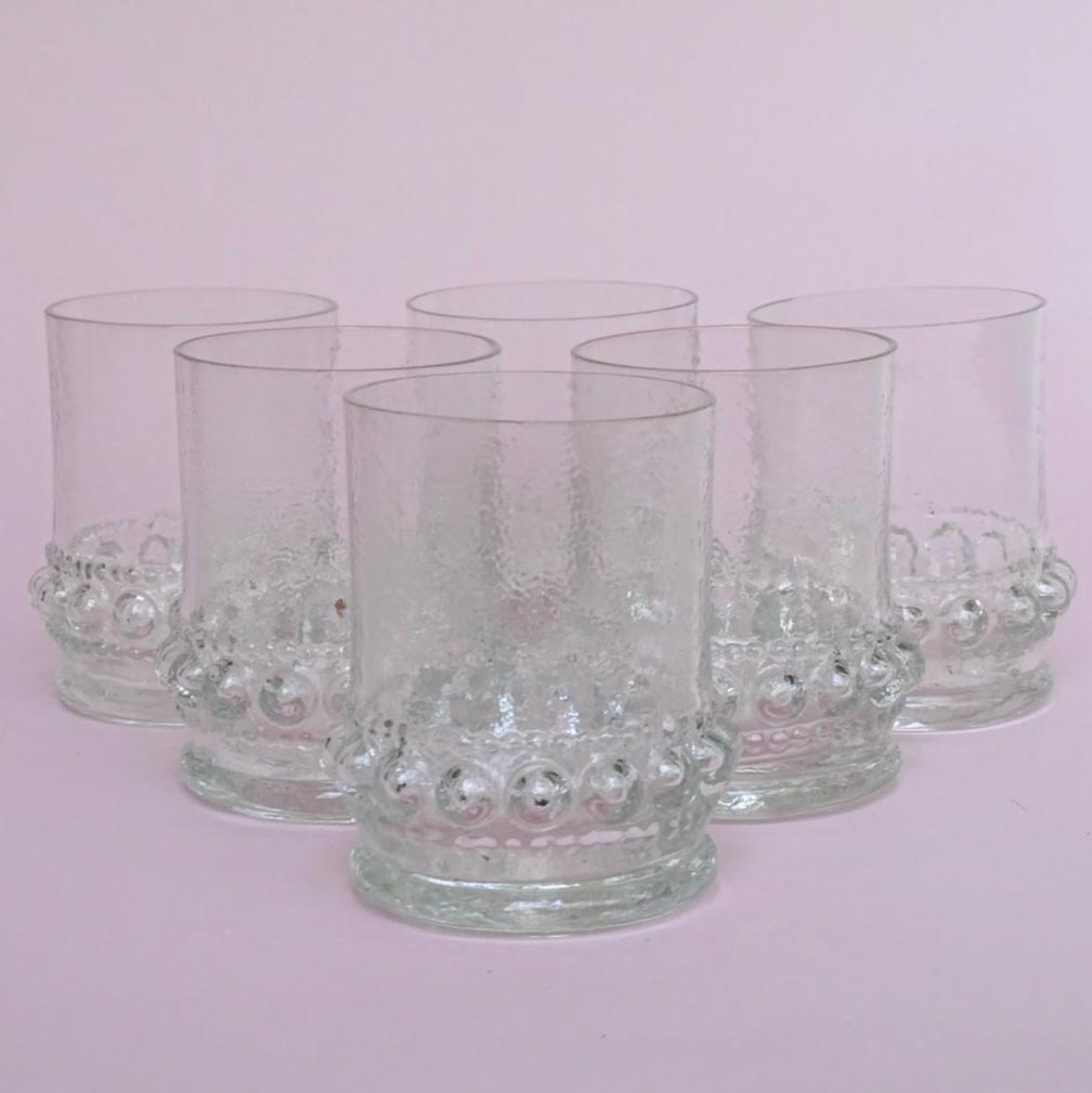 Vintage, set of 6 glasses for water/cocktail