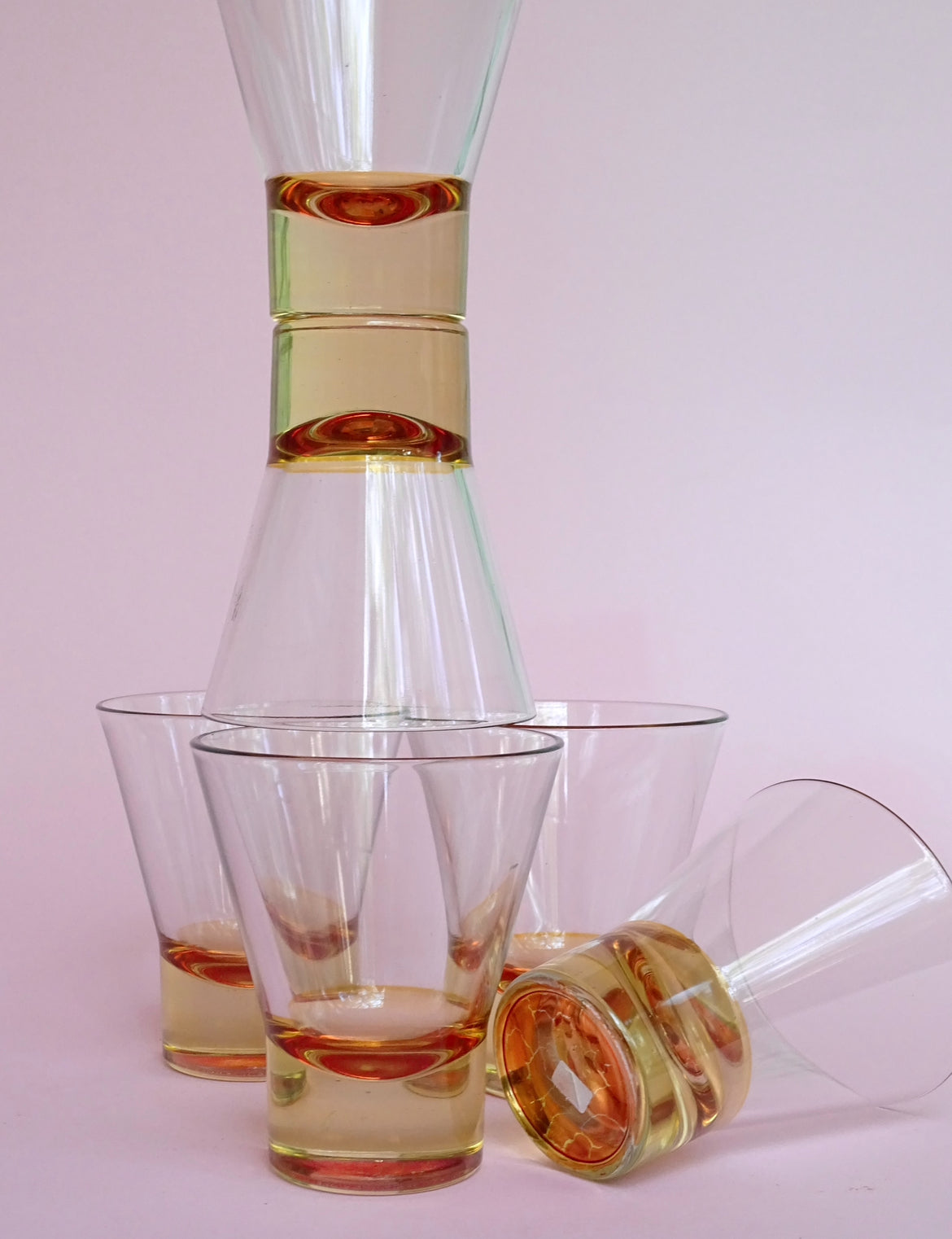Vintage, set of 6 glasses for water or cocktail