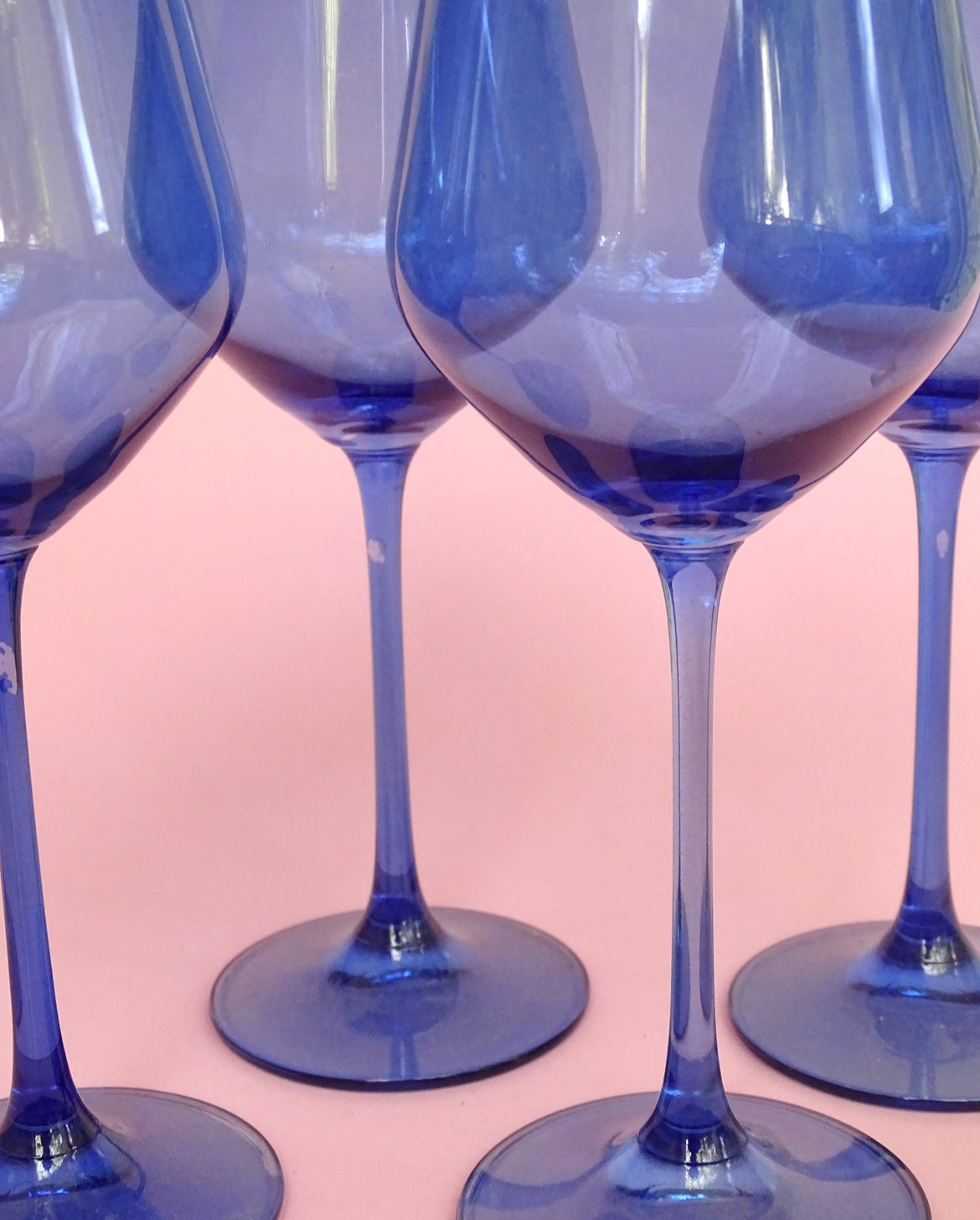 Cobalt blue, vintage set of 4 glasses for wine