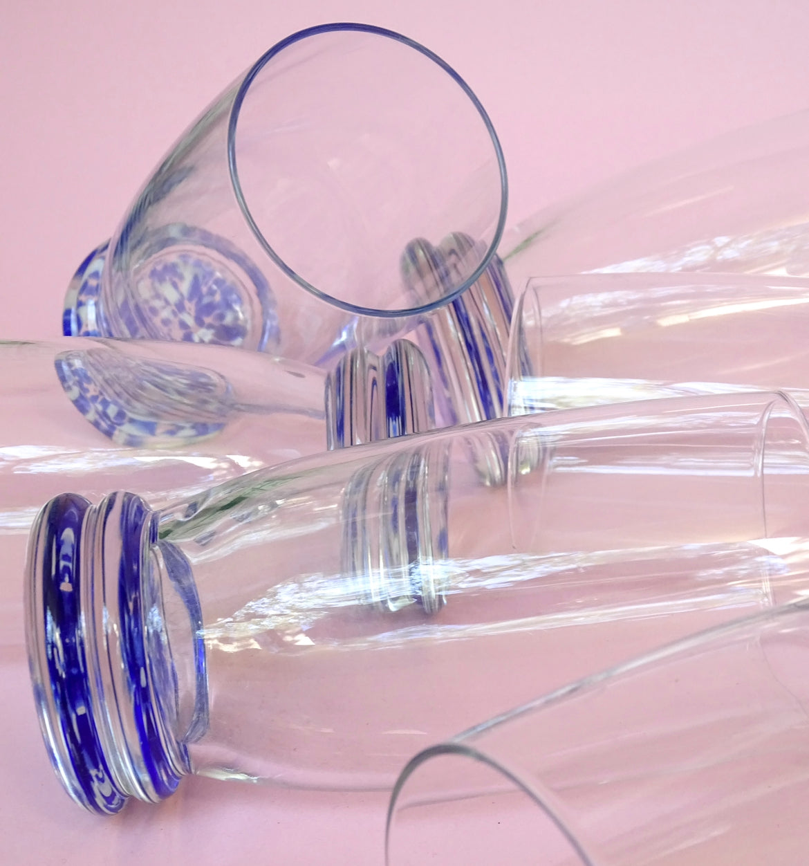 Classic 80s design, vintage, set of 6 confetti glasses