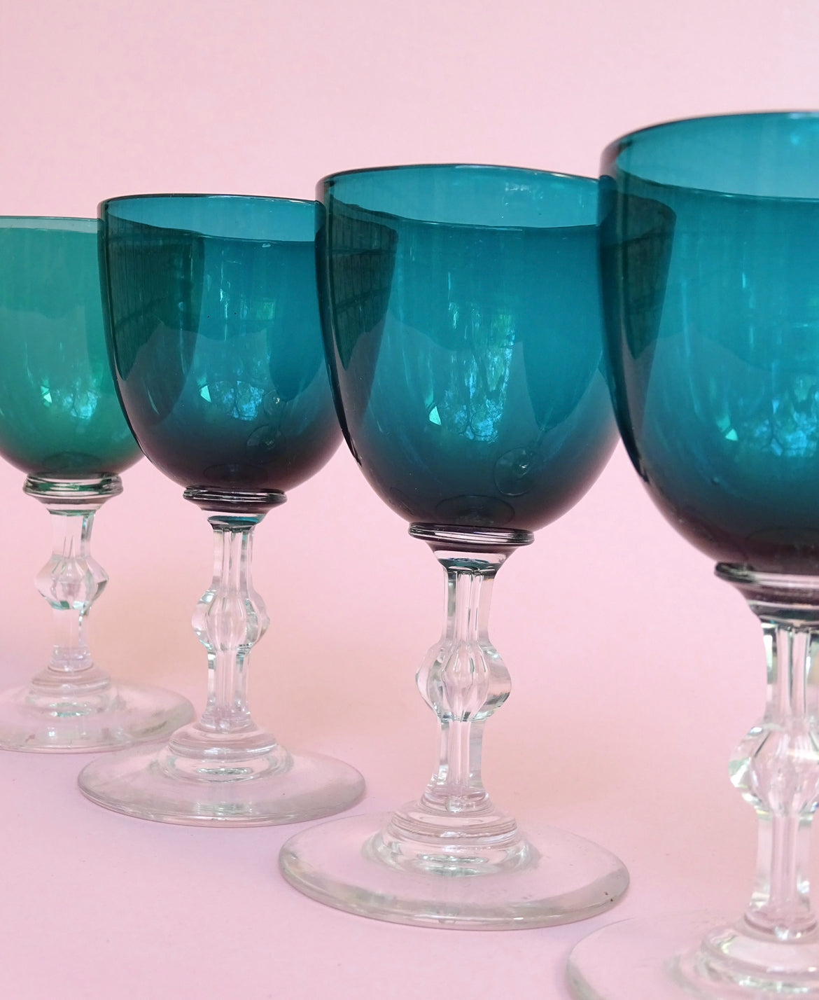 Classic 60s design, vintage, set of 4 crystal glasses for wine/dessert