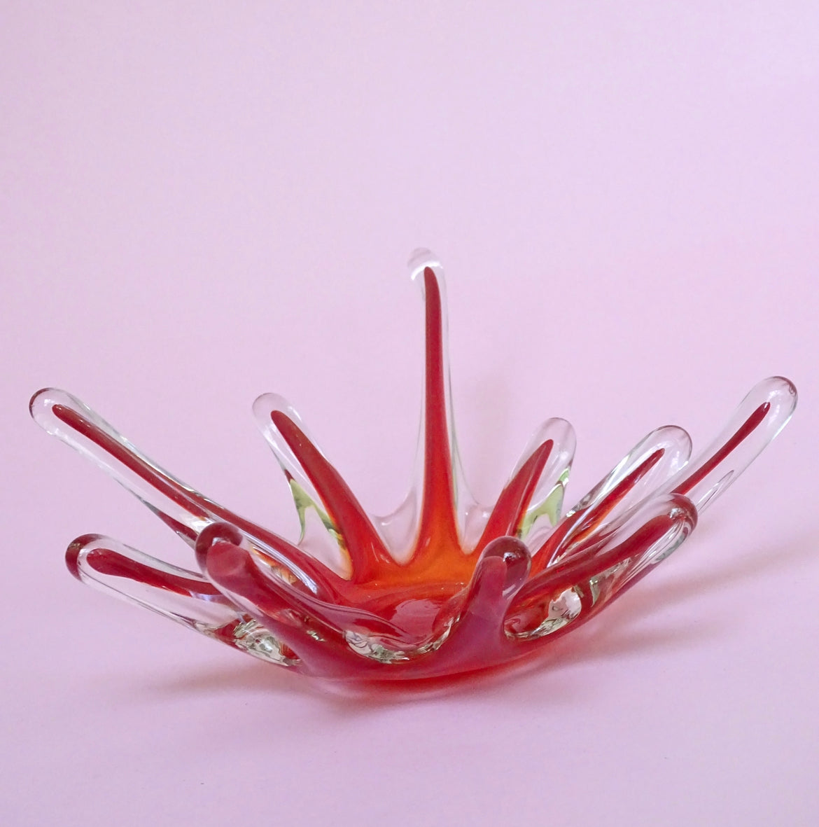 Glas "Drop" handmade, vintage, beautiful jewelry box /candlestick
