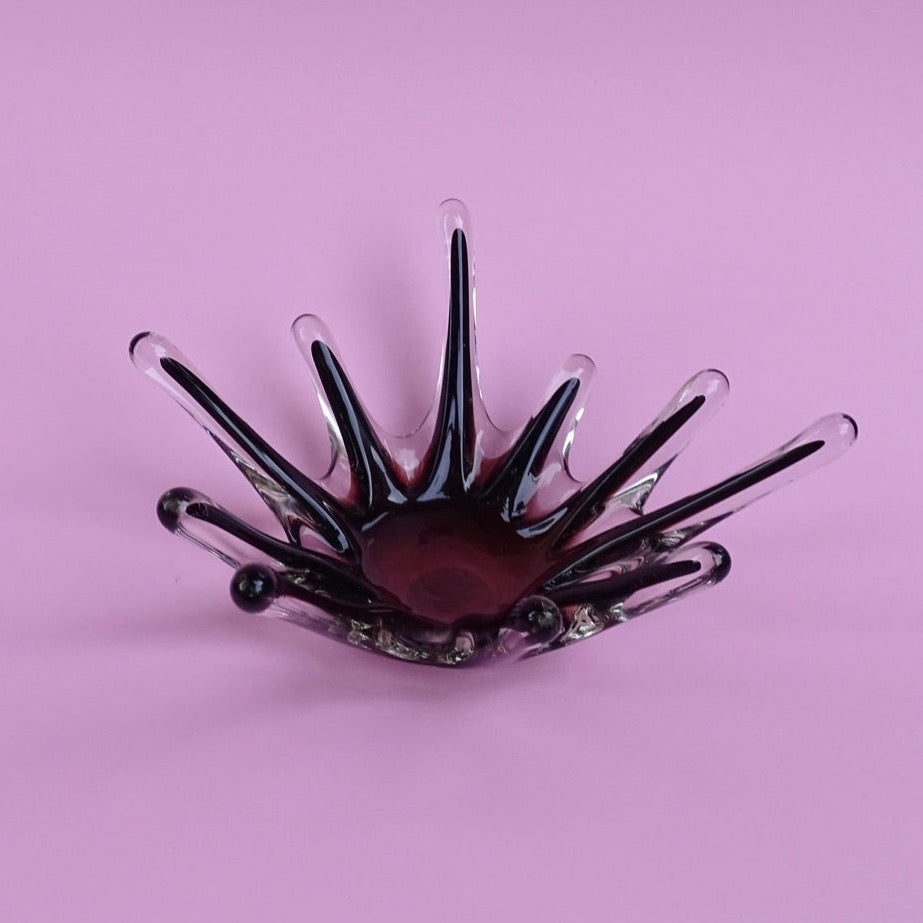 Glas "Drop" handmade, vintage, beautiful jewelry box /candlestick