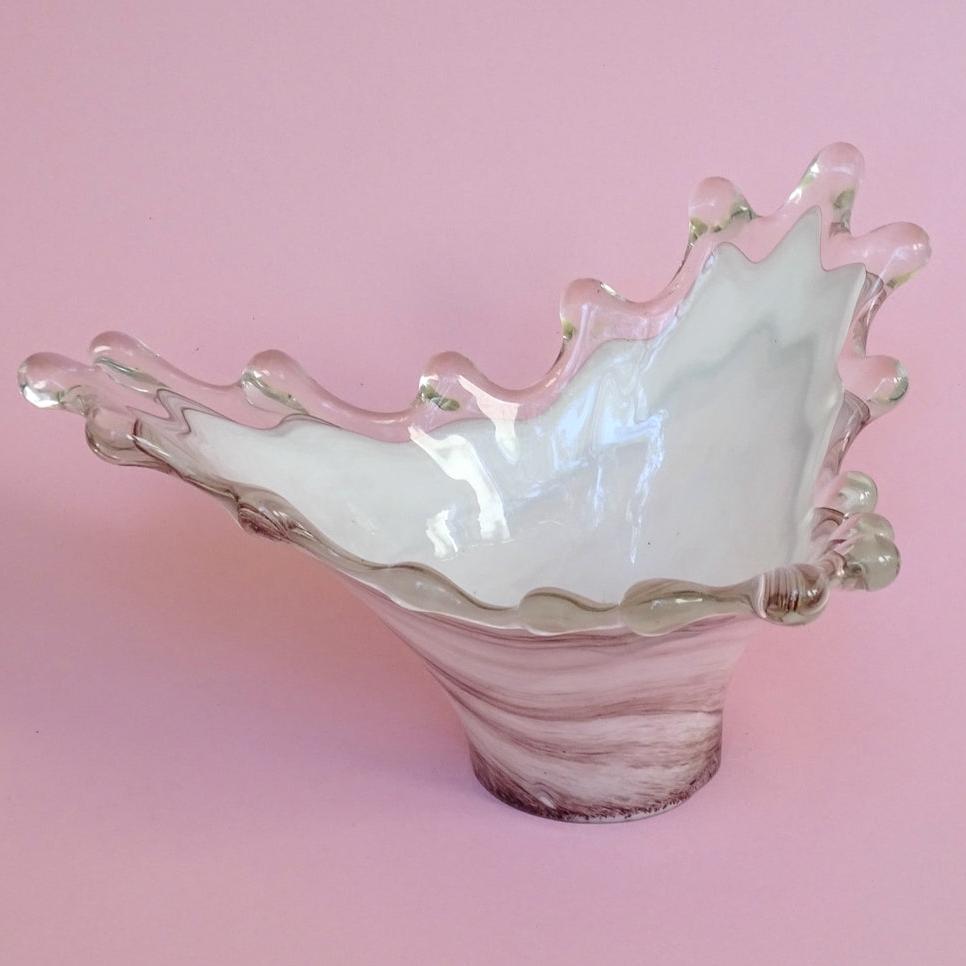 Splashed, massive, handmade, vintage bowl /fruit bowl/ jewelry box