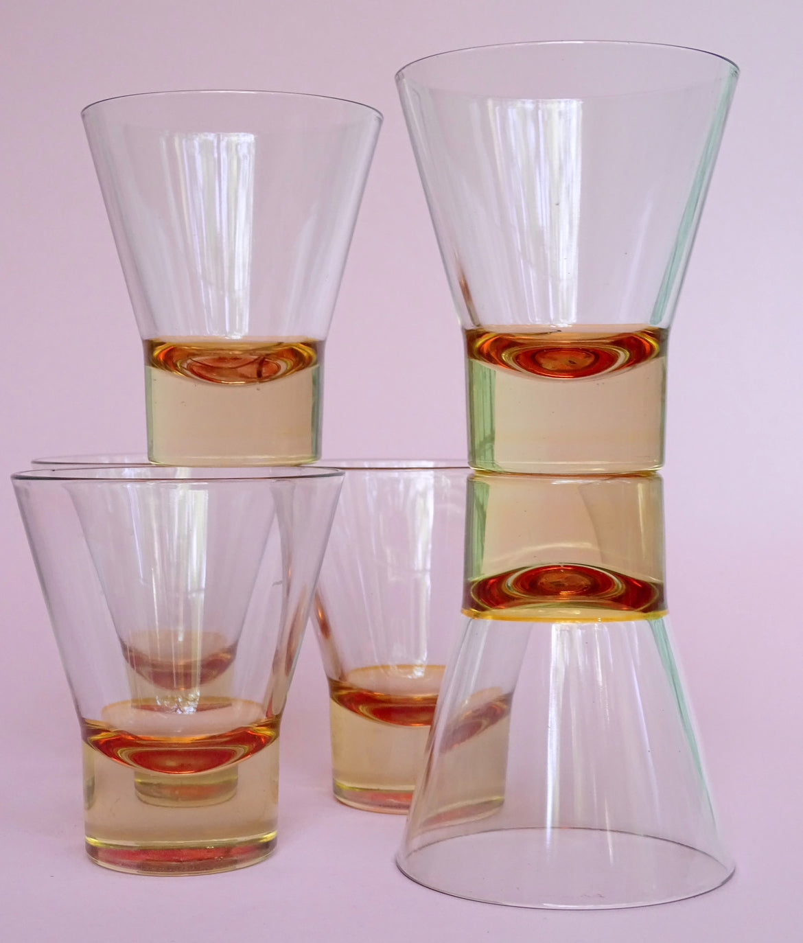 Vintage, set of 6 glasses for water or cocktail