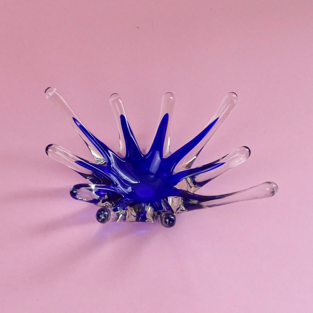Glas "Drop" handmade, vintage, beautiful jewelry box /candlestick