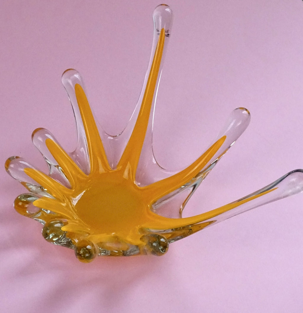 Glas "Drop" handmade, vintage, beautiful jewelry box /candlestick