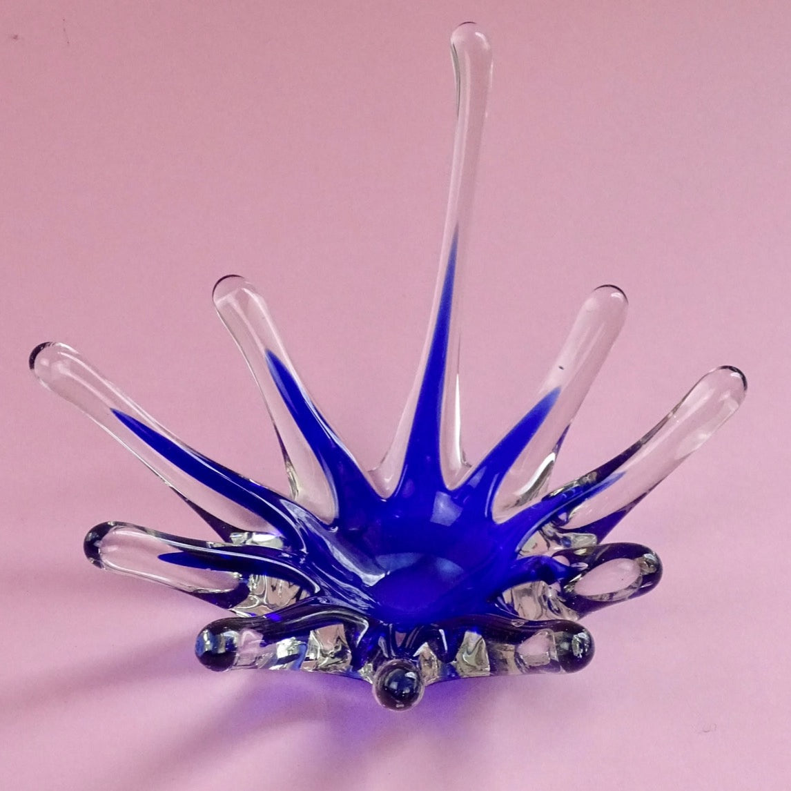Glas "Drop" handmade, vintage, beautiful jewelry box /candlestick