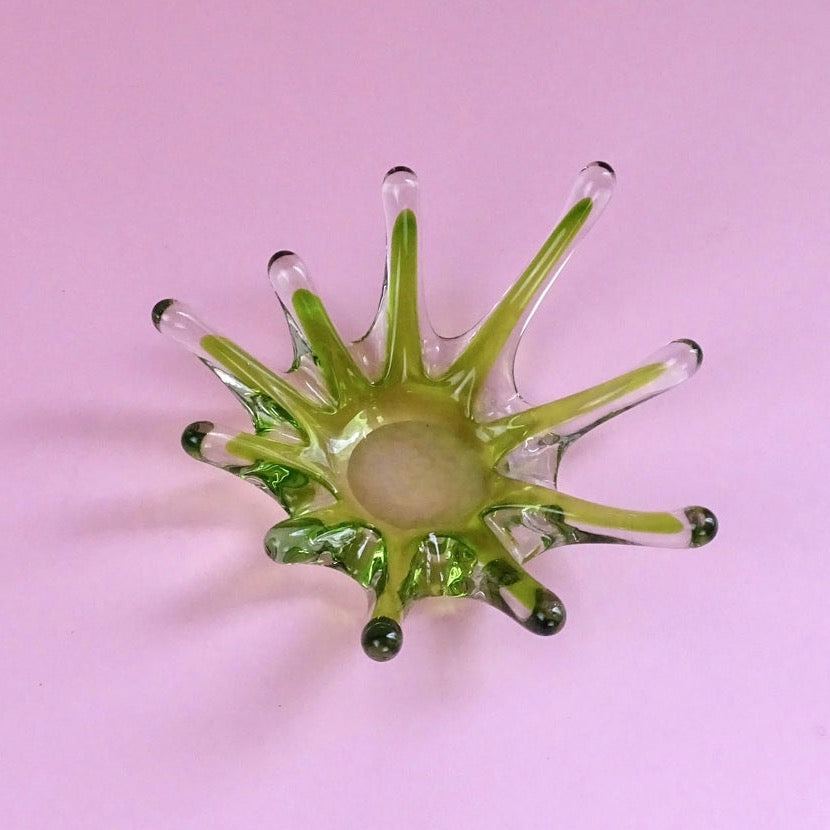 Glas "Drop" handmade, vintage, beautiful jewelry box /candlestick