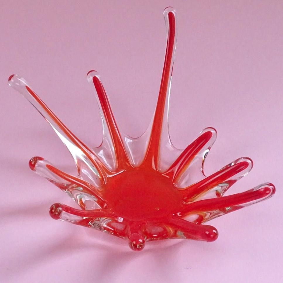 Glas "Drop" handmade, vintage, beautiful jewelry box /candlestick