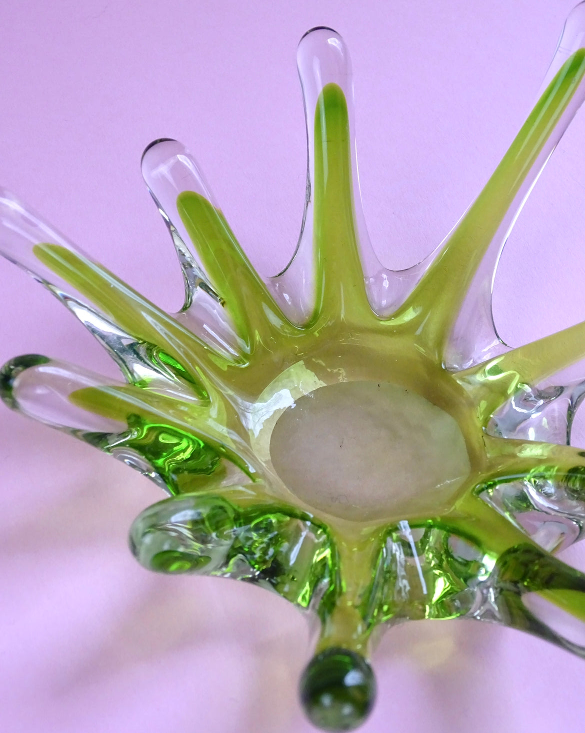 Glas "Drop" handmade, vintage, beautiful jewelry box /candlestick