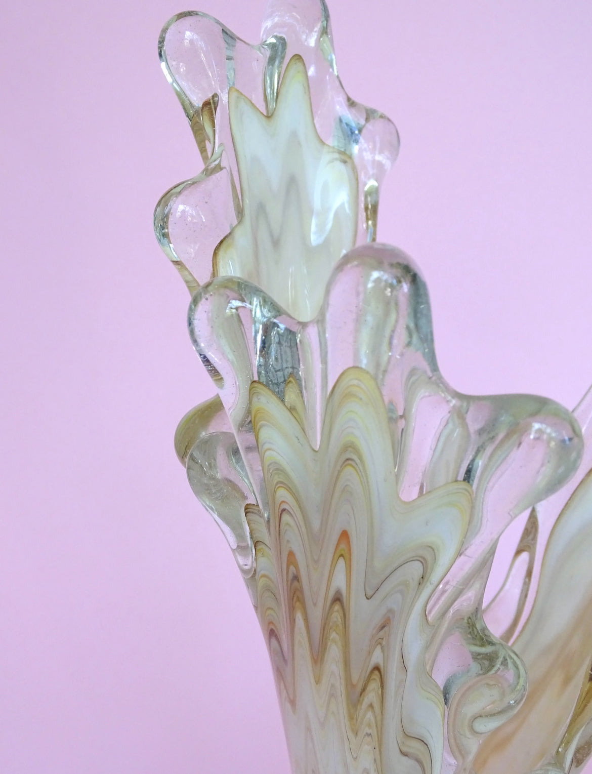 Tall, vintage Vase with shell lines