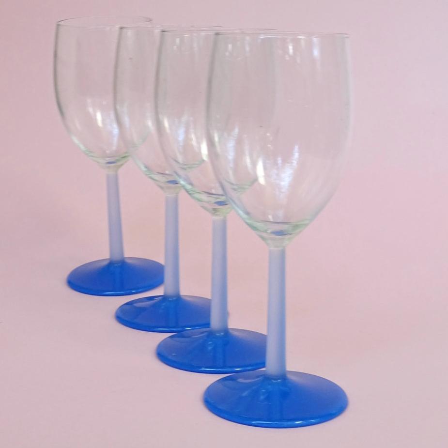 Vintage set of 4 tall, glasses for wine