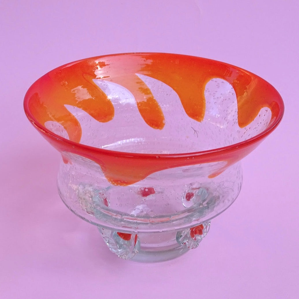 Orange, big, massive, vintage bowl