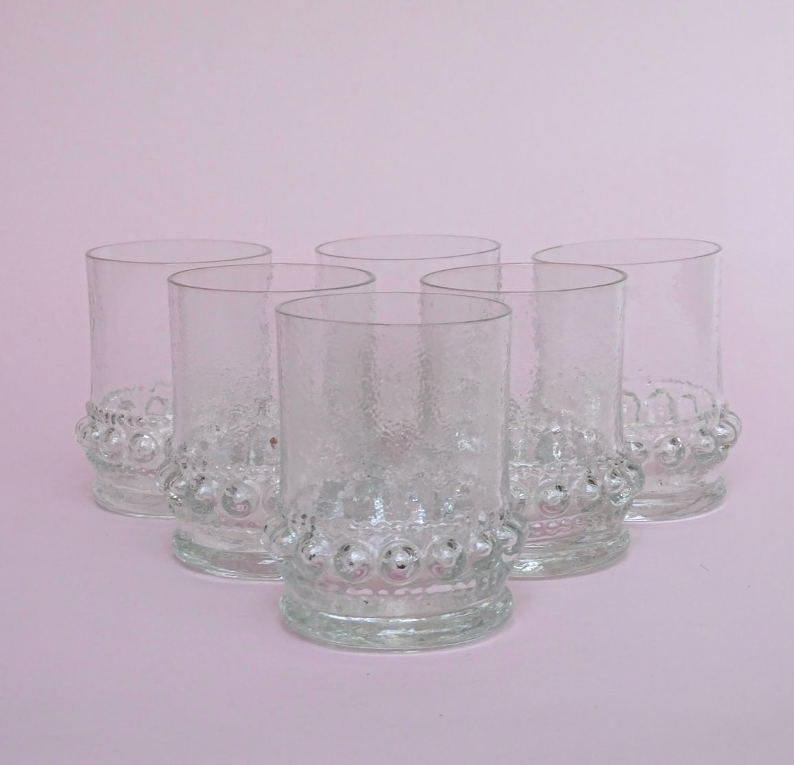 Vintage, set of 6 glasses for water/cocktail