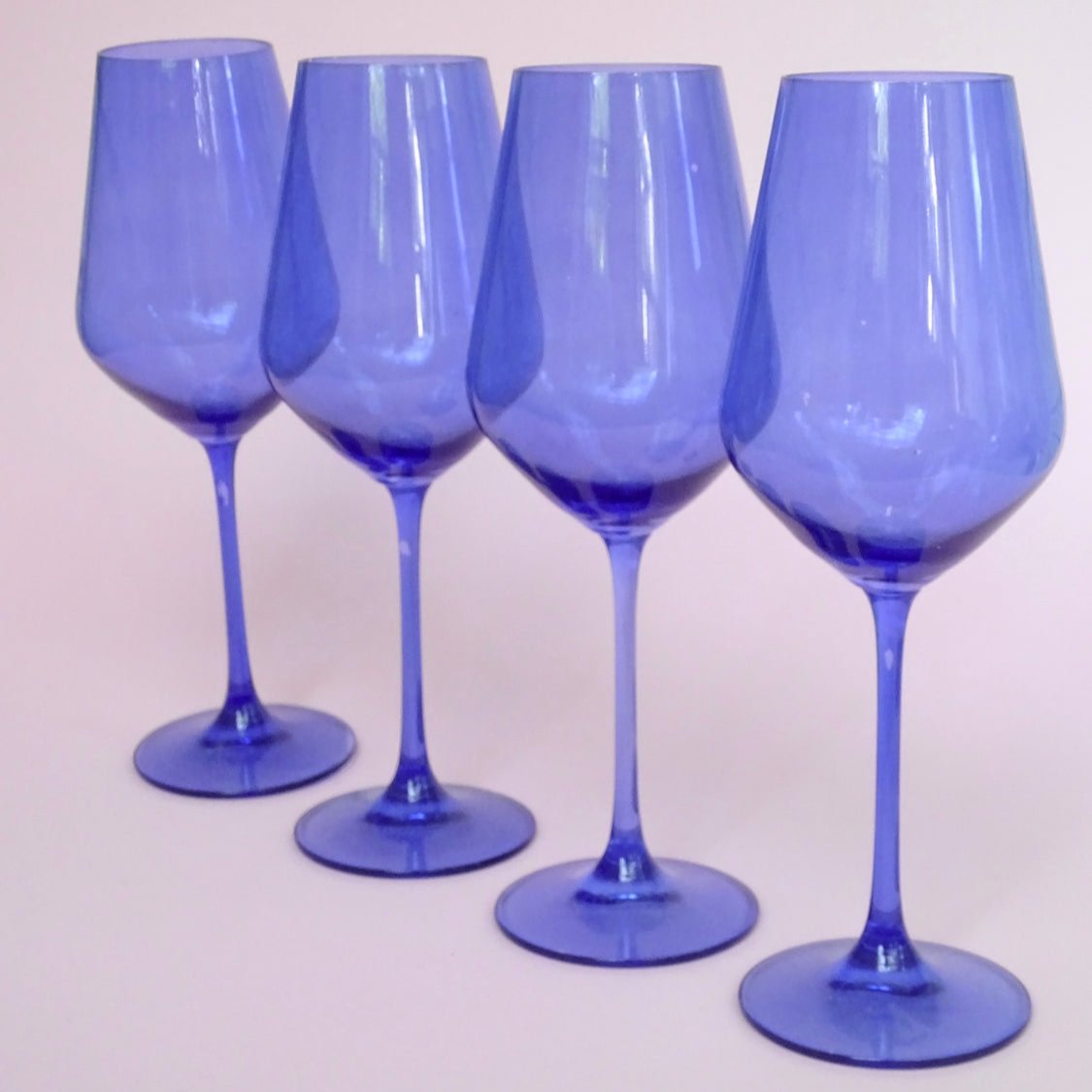 Cobalt blue, vintage set of 4 glasses for wine