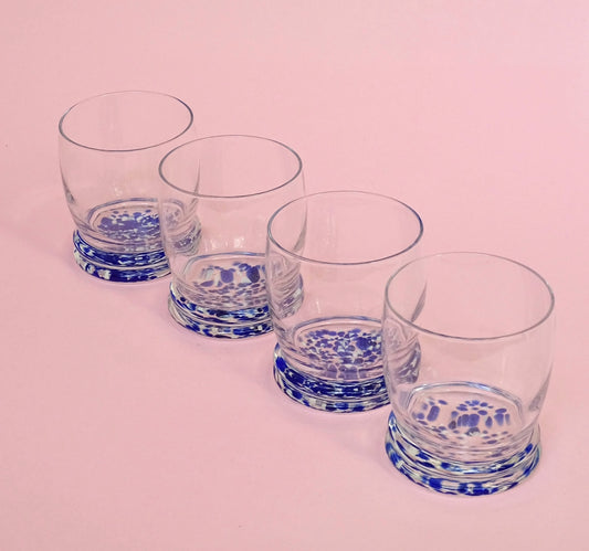 Classic 80s design, vintage, set of 4 confetti  glasses