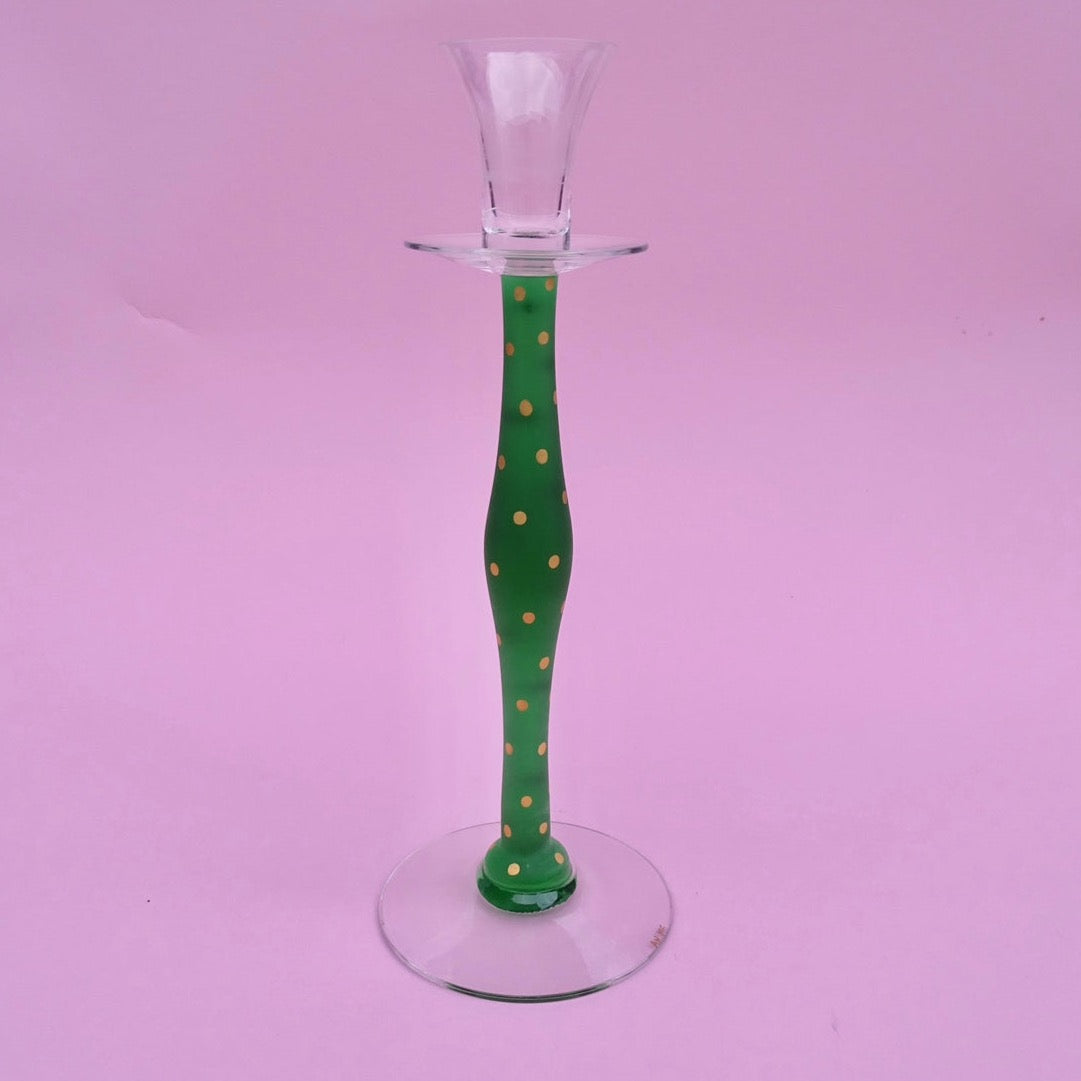 Vintage, tall, candlestick Celeste, Anne Nilsson, Art Glass