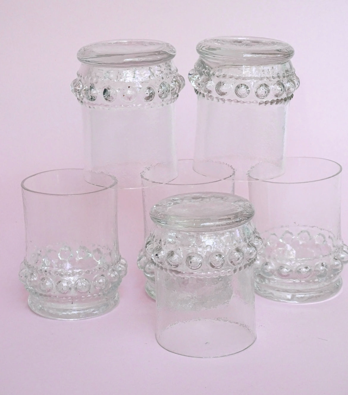 Vintage, set of 6 glasses for water/cocktail