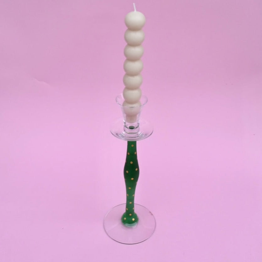 Vintage, tall, candlestick Celeste, Anne Nilsson, Art Glass