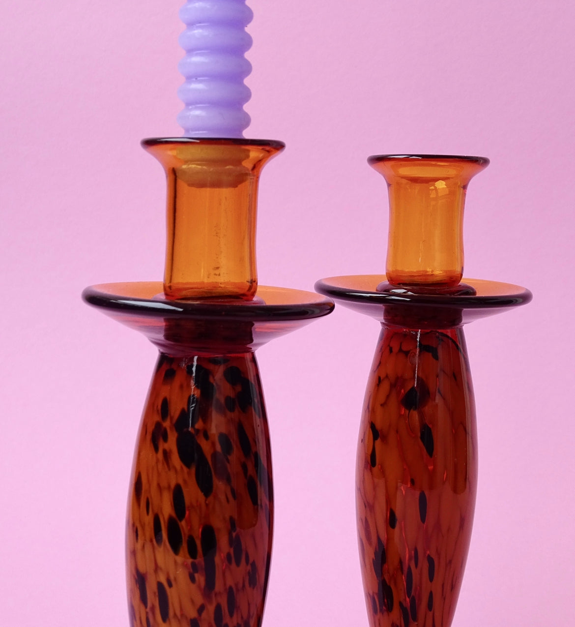 Amber, handmade, tall, beautiful candlesticks