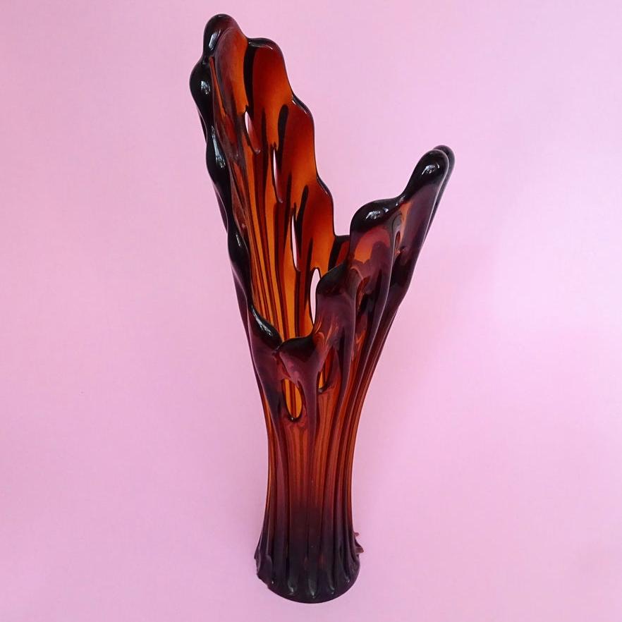 Vintage, ruffle, handmade, tall vase