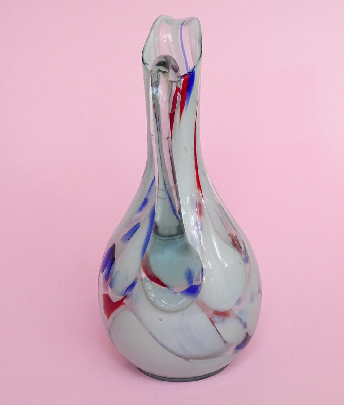 Vintage, colorful “baby”, mouth blown Jug