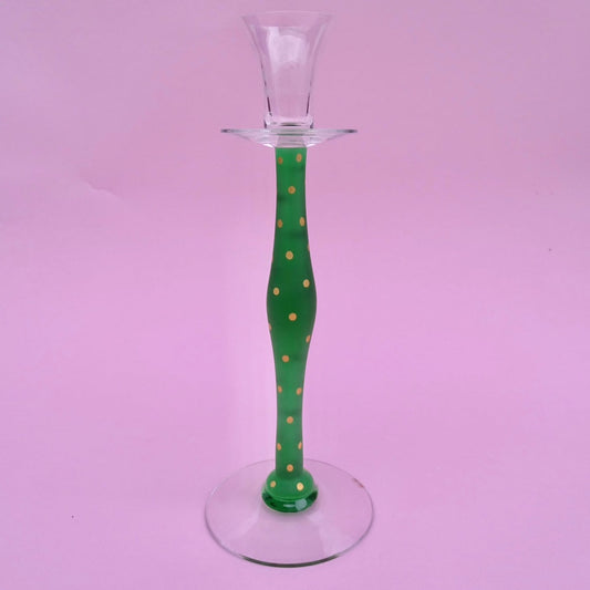 Vintage, tall, candlestick Celeste, Anne Nilsson, Art Glass