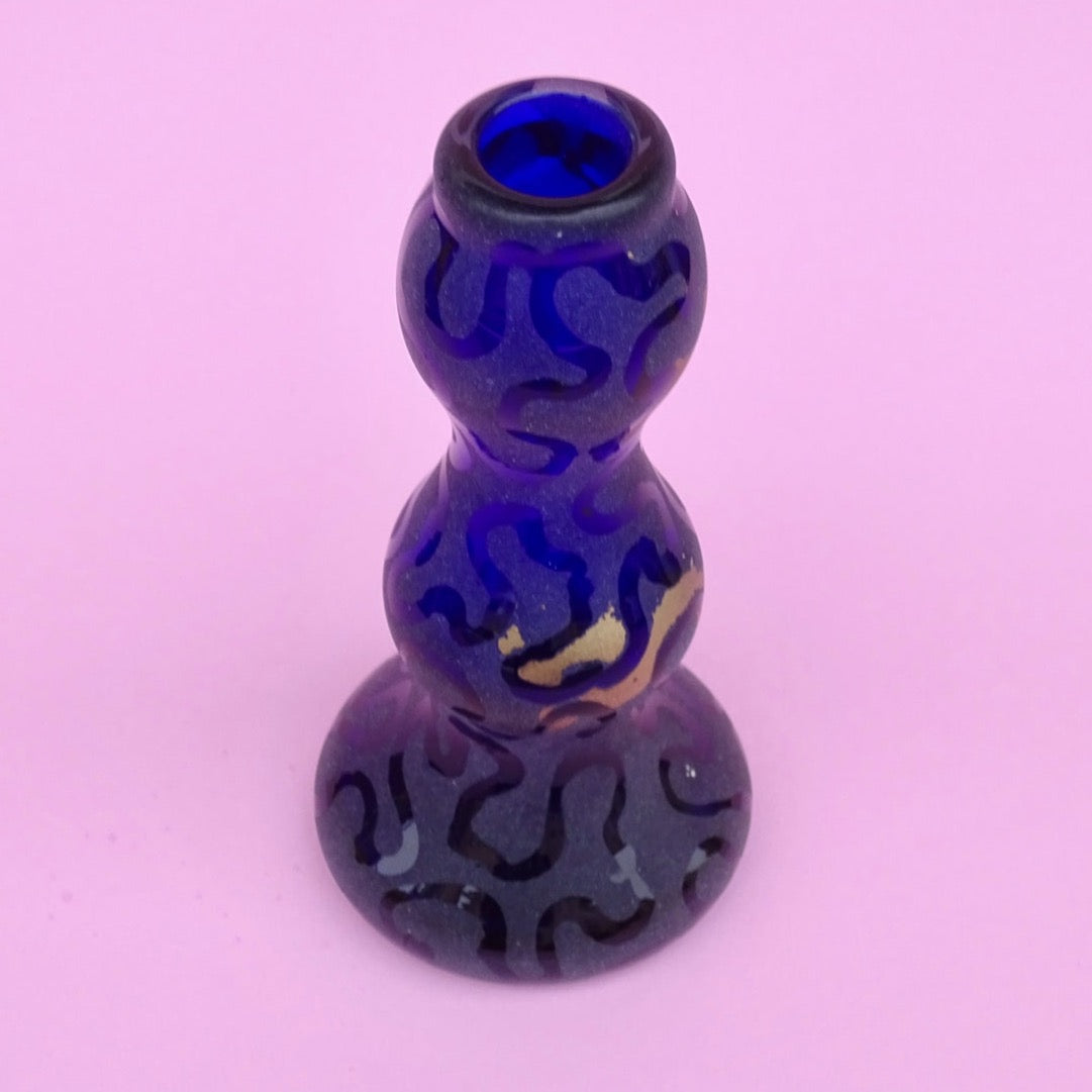 Cobalt blue, wave, beautiful, small vintage vase