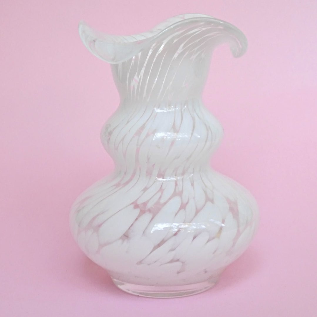 Vintage, confetti, ruffle, handmade vase