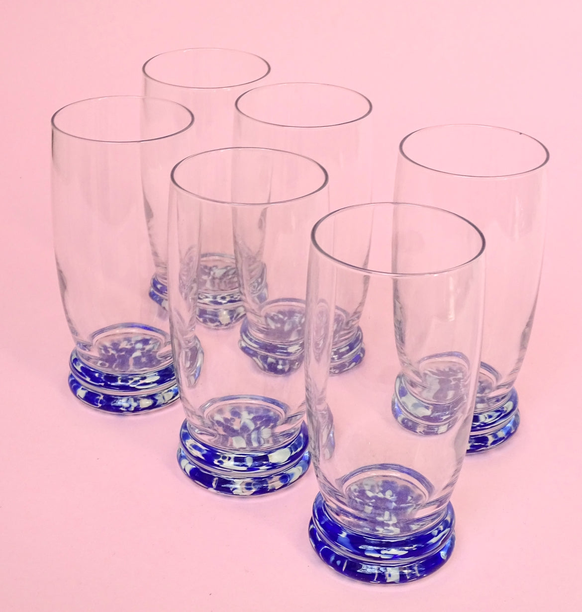 Classic 80s design, vintage, set of 6 confetti  glasses