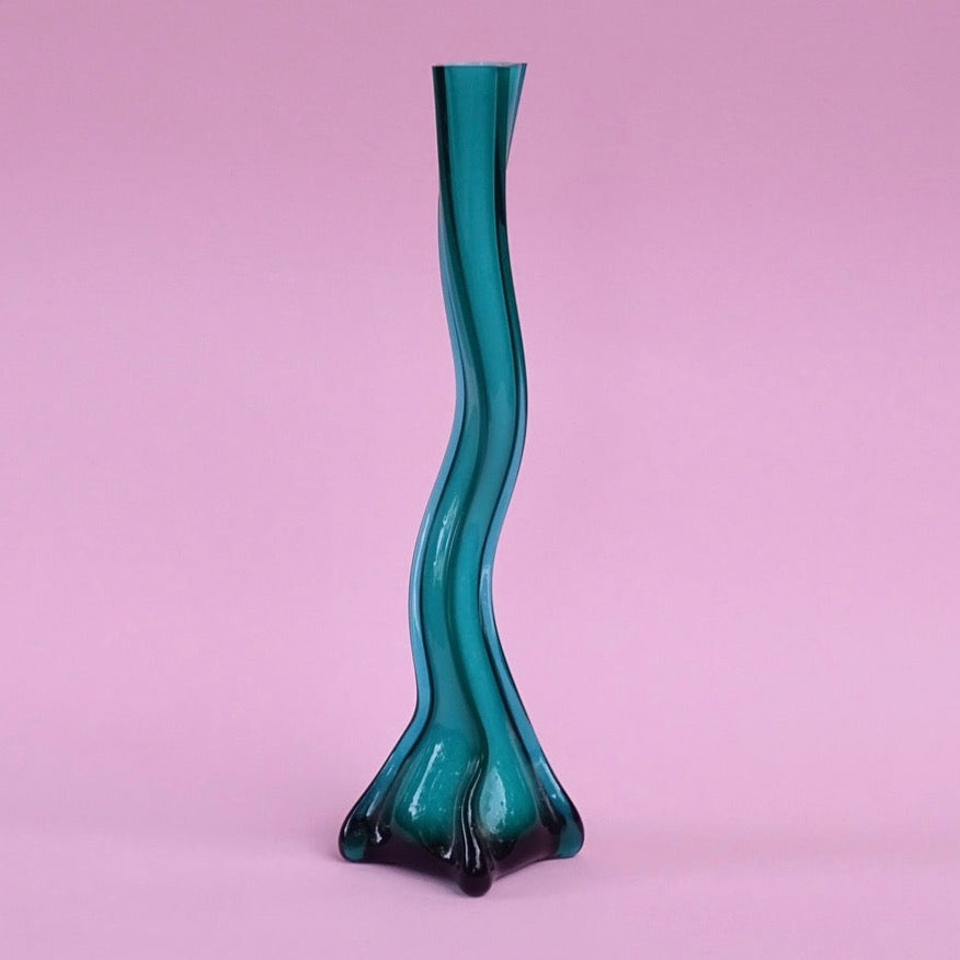 Azure, tall, beautiful, vintage vase