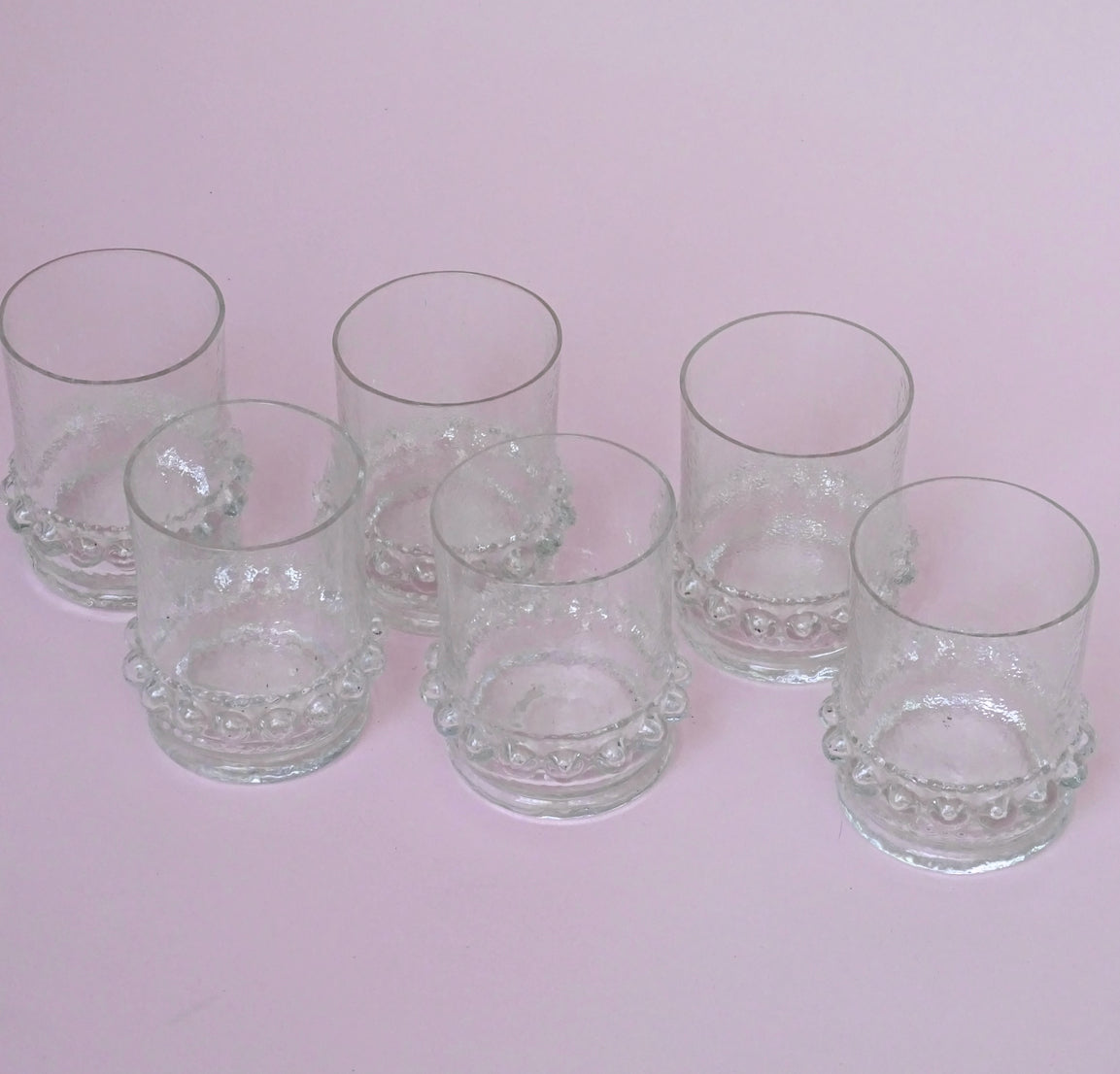 Vintage, set of 6 glasses for water/cocktail