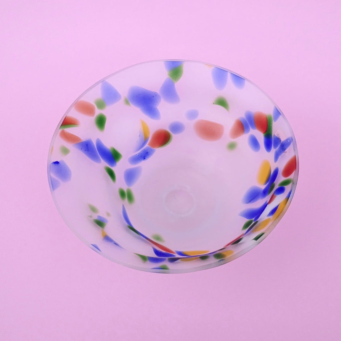 Colorful, matt, mouth blown, beautiful plate/bowl